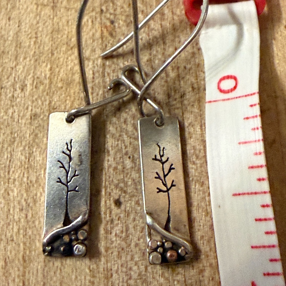 Nature-Inspired Silver Earrings